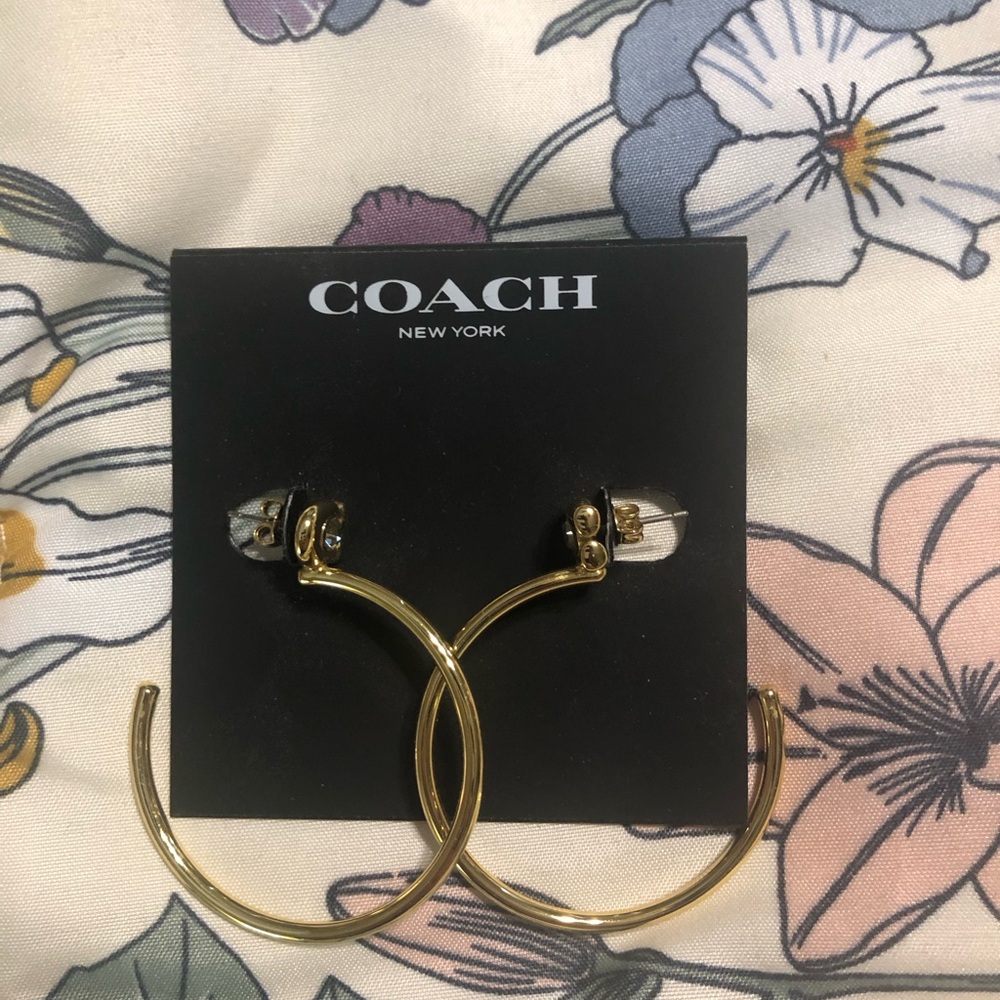NWT Coach Gold-Tone Twisted Hoop Earrings
